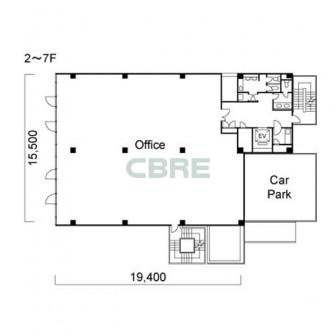 2階〜7階 平面図