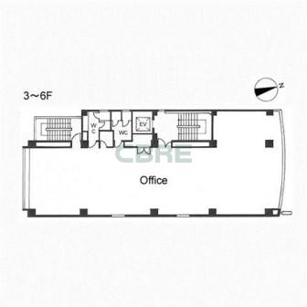3階〜6階 平面図