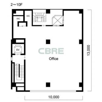 2階〜10階 平面図