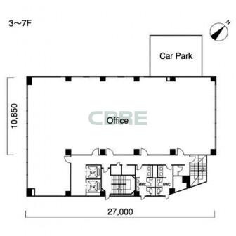 3階〜7階 平面図