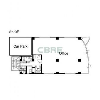 2階〜9階 平面図