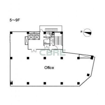 5階〜9階 平面図