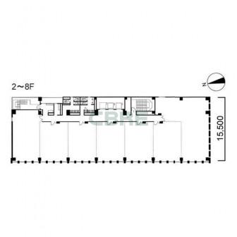 2階〜8階 平面図