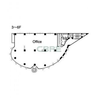3階〜6階 平面図