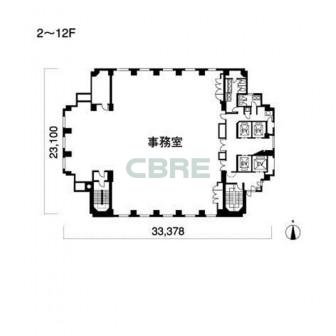2階〜12階 平面図