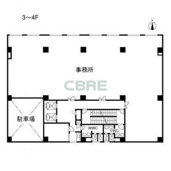 3階〜4階 平面図