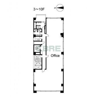 3階〜10階 平面図