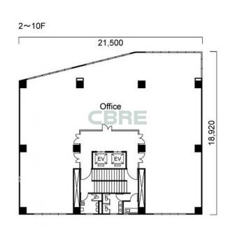 2階〜10階 平面図