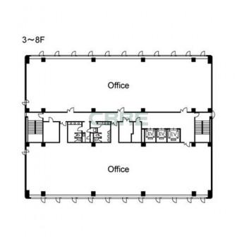 3階〜8階 平面図