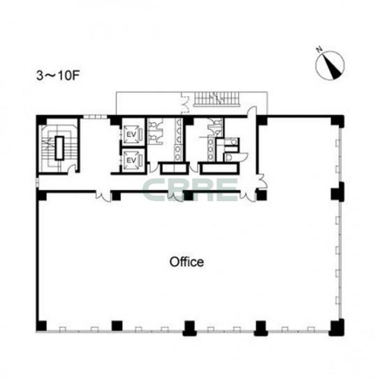 3階〜10階 平面図