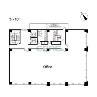 3階〜10階 平面図