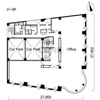 2階〜8階 平面図