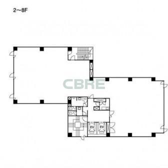 2階〜8階 平面図