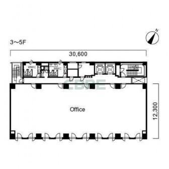 3階〜5階 平面図
