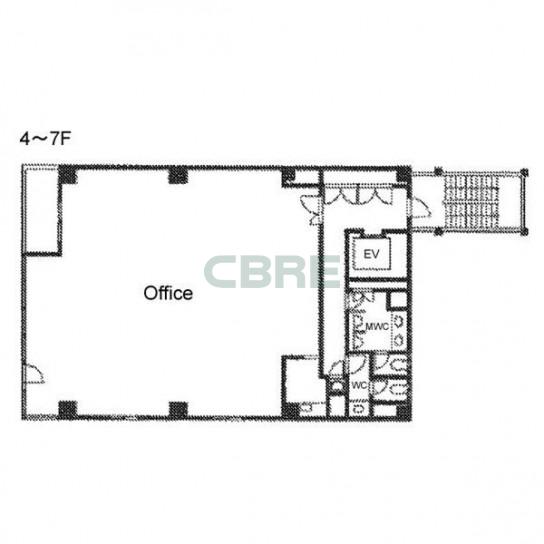 4階〜7階 平面図