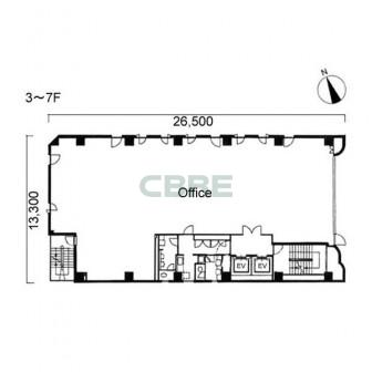 3階〜7階 平面図