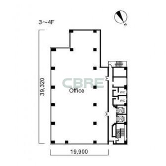 3階〜4階 平面図