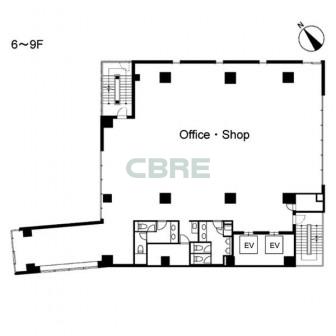 6階〜9階 平面図