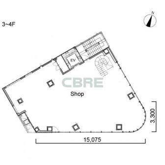 3階〜4階 平面図