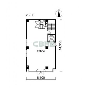 2階〜3階 平面図