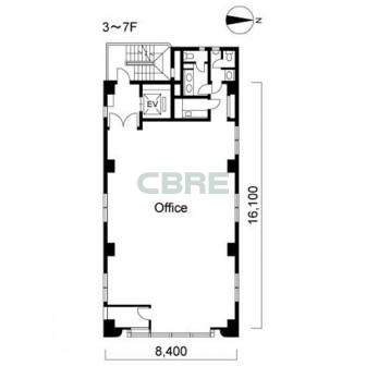 3階〜7階 平面図