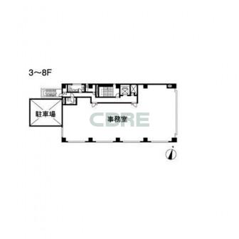 3階〜8階 平面図