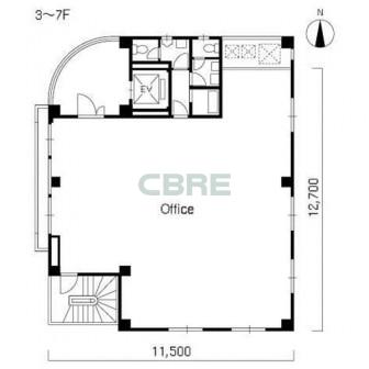3階〜7階 平面図