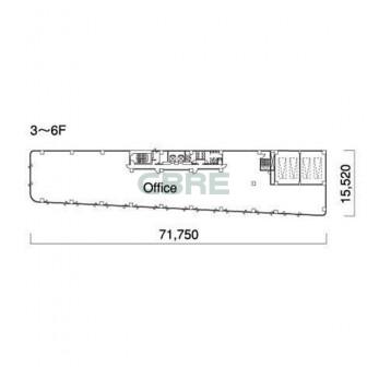 3階〜6階 平面図