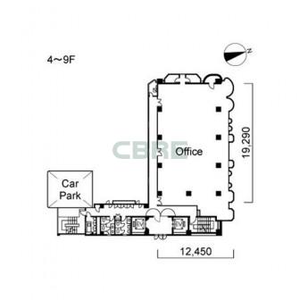 4階〜9階 平面図
