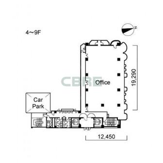 4階〜9階 平面図