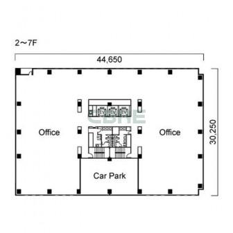 2階〜7階 平面図