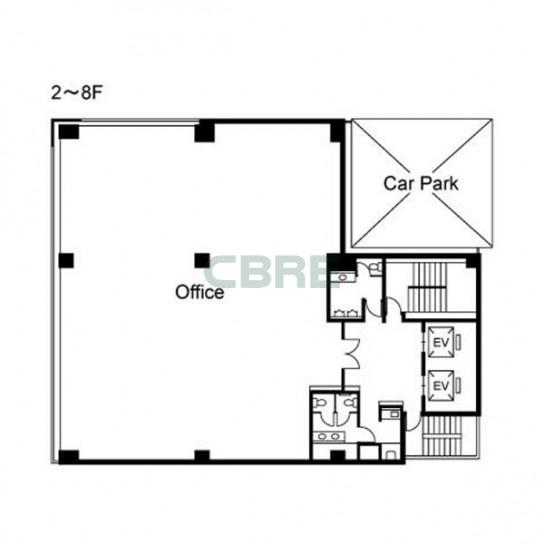2階〜8階 平面図