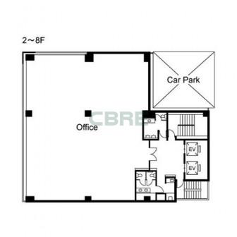 2階〜8階 平面図