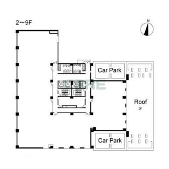 2階〜9階 平面図