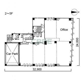 2階〜5階 平面図