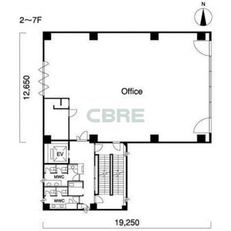2階〜7階 平面図