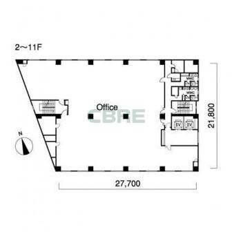 2階〜11階 平面図