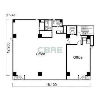 2階〜4階 平面図
