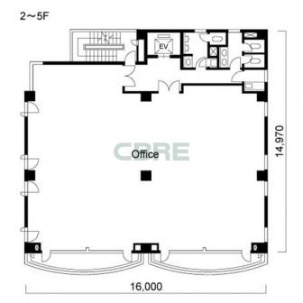 2階〜5階 平面図