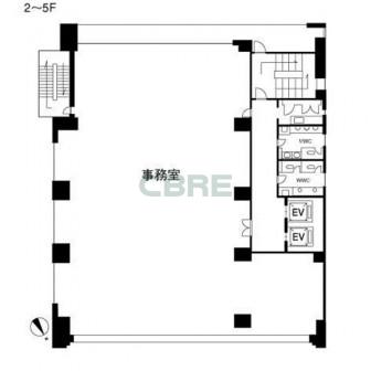 2階〜5階 平面図