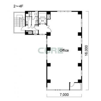 2階〜4階 平面図