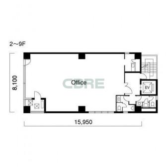 2階〜9階 平面図