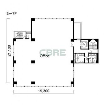 3階〜7階 平面図