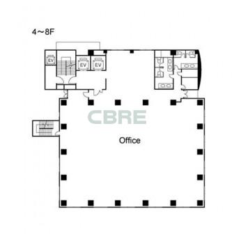 4階〜8階 平面図