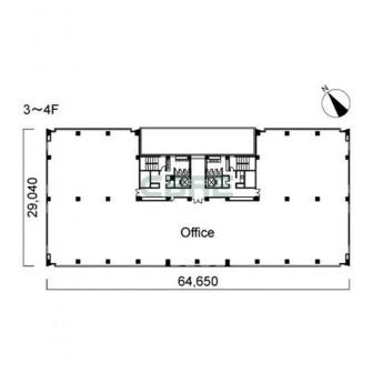 3階〜4階 平面図