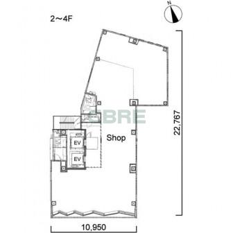 2階〜4階 平面図