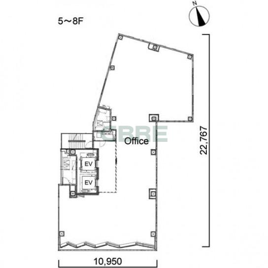 5階〜8階 平面図