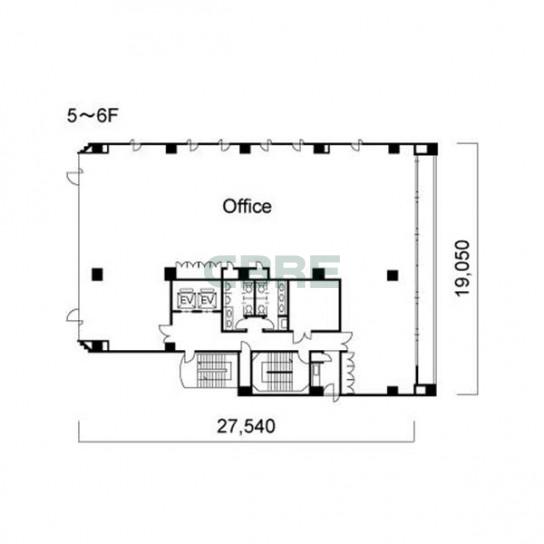5階〜6階 平面図