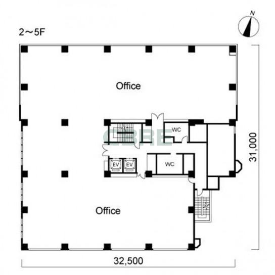 2階〜5階 平面図