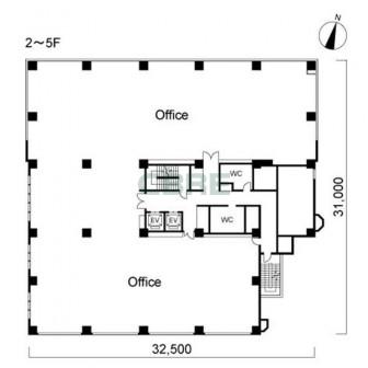 2階〜5階 平面図